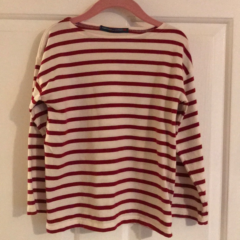 Crewcuts red/white striped long sleeve shirt size8